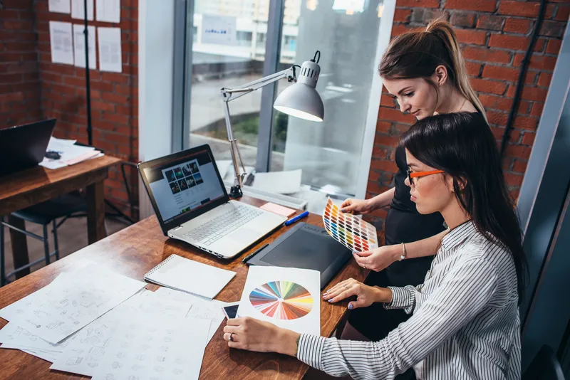 Branding team working at their desks