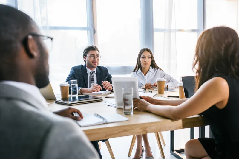 Focus group working at a table